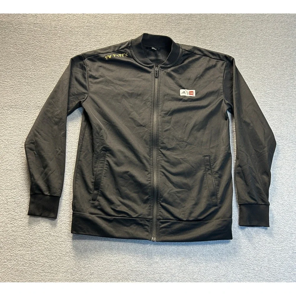 Adidas x LEGO Full Zip Track Jacket Youth Large Black Primegreen Kids 160 Sports